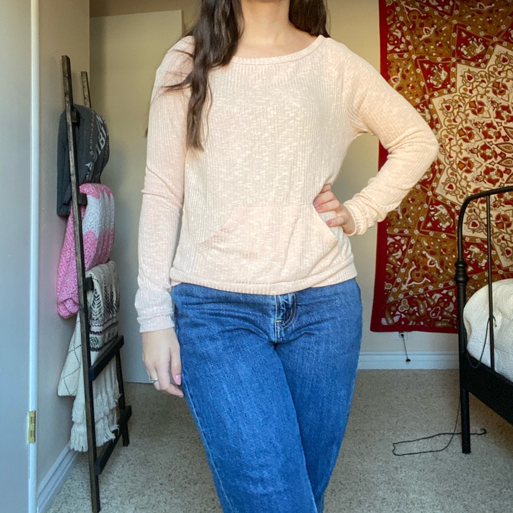 Peach Ribbed Sweater - Picture 3 of 5